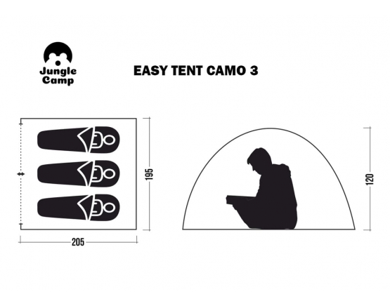 Летняя палатка JUNGLE CAMP Easy Tent Camo 3