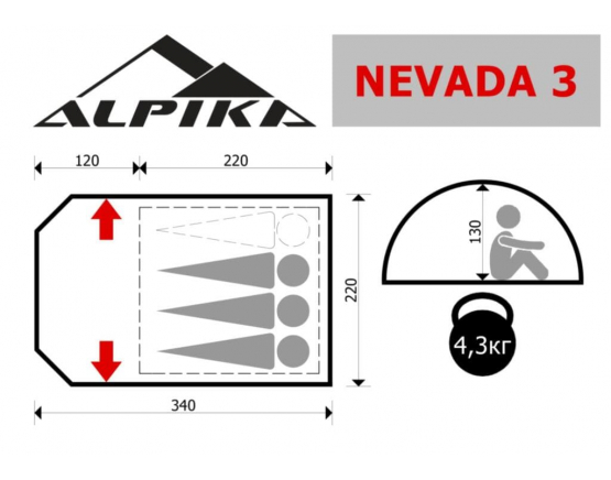 Летняя палатка Alpika Nevada-3